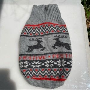 H&M Knit Dog Sweater Fairisle Reindeer